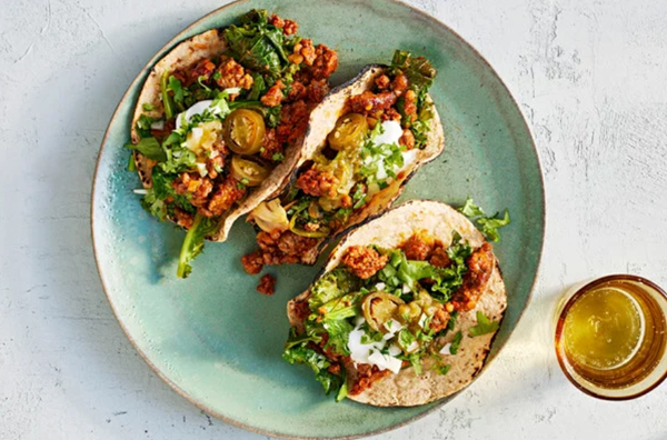 Chorizo-and-mustard-greens tacos