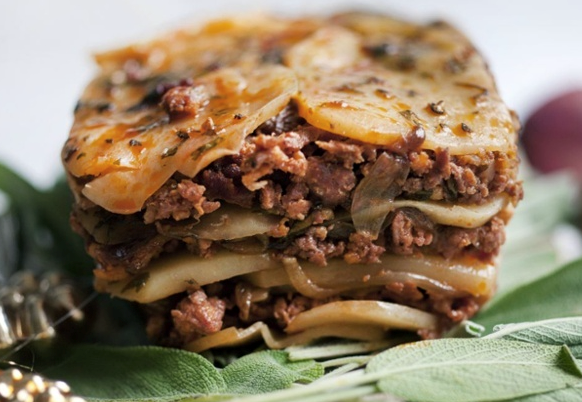 Chorizo and potato hot terrine