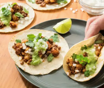 Chorizo and potato tacos