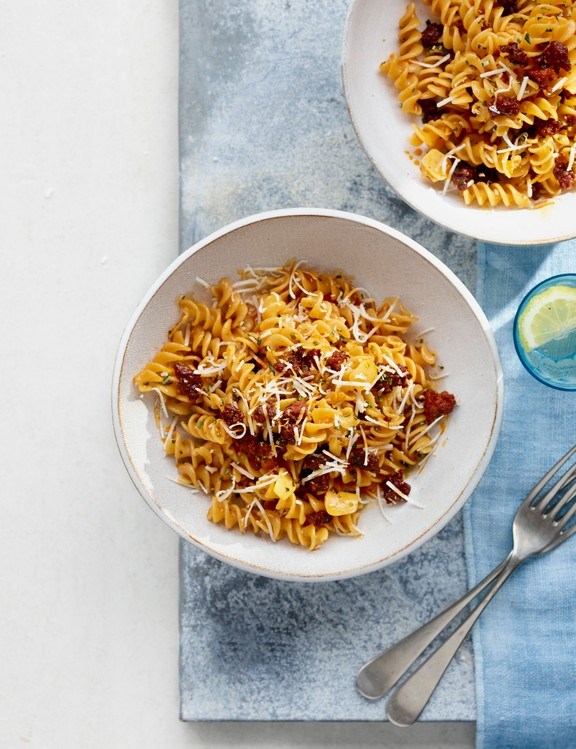 Chorizo and rosemary fusilli