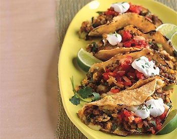 Chorizo and scrambled egg breakfast tacos