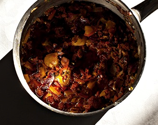 Chorizo and smoked bacon pasta toss