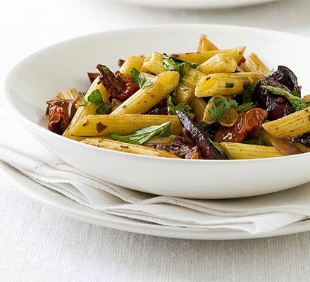 Chorizo and sunblush tomato penne