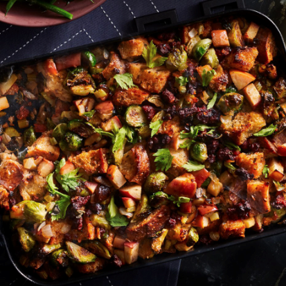 Chorizo, apple, chestnut & Brussels sprout stuffing