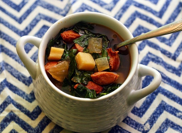 Chorizo autumn vegetable soup