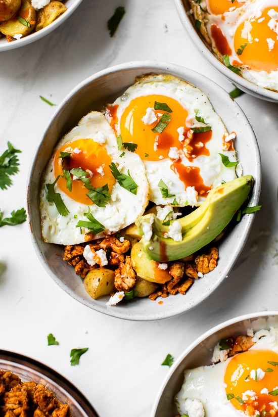 Chorizo breakfast bowls