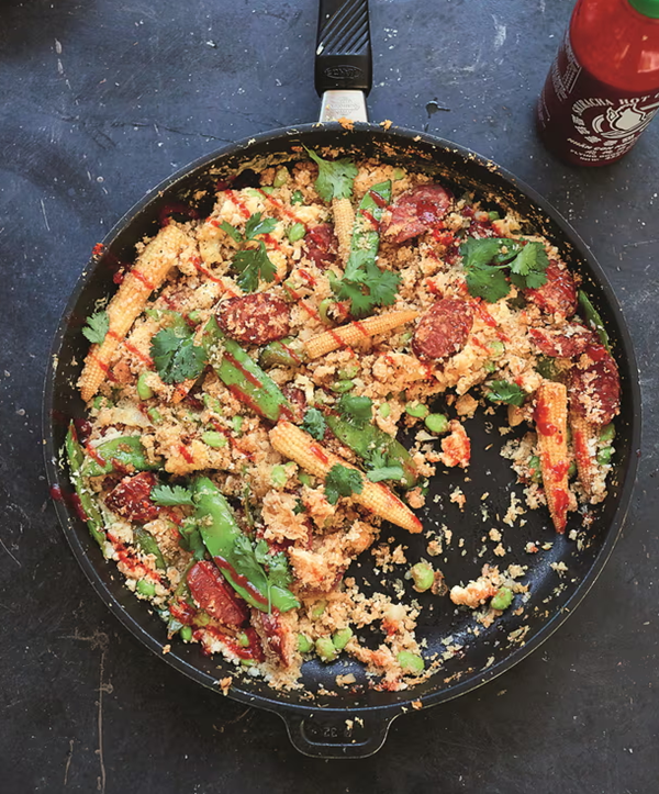 Chorizo cauliflower fried rice