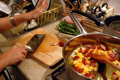 Chorizo, chickpea and kale stew