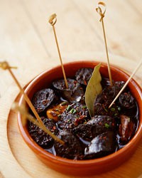 Chorizo poached in red wine