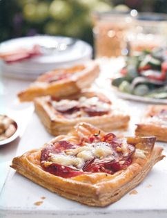 Chorizo, red pepper and Manchego tarts