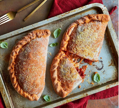 Chorizo, rocket & preserved lemon calzones