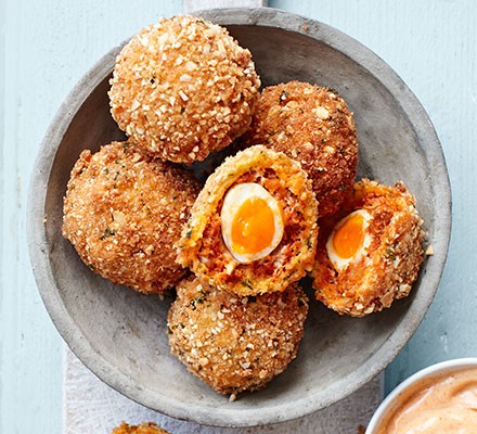Chorizo Scotch quail's eggs
