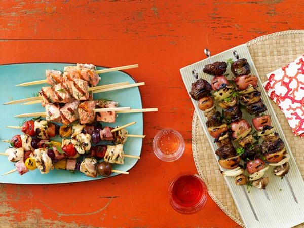 Chorizo-shrimp kebabs 