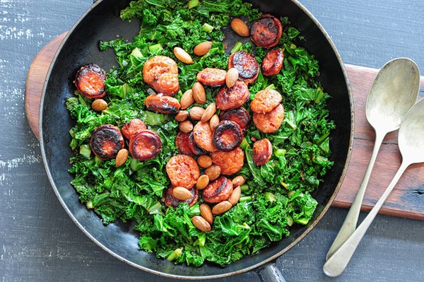 Chorizo with kale