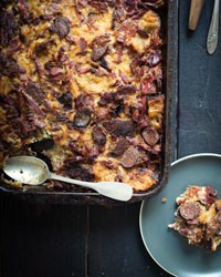 Choucroute bread pudding
