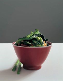 Choy sum with prosciutto