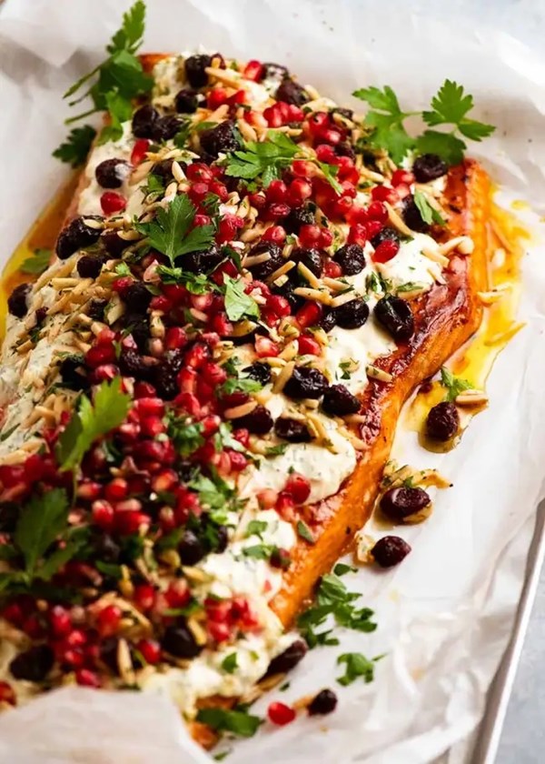Christmas baked salmon