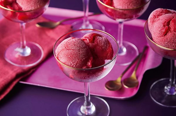 Christmas cranberry sorbet
