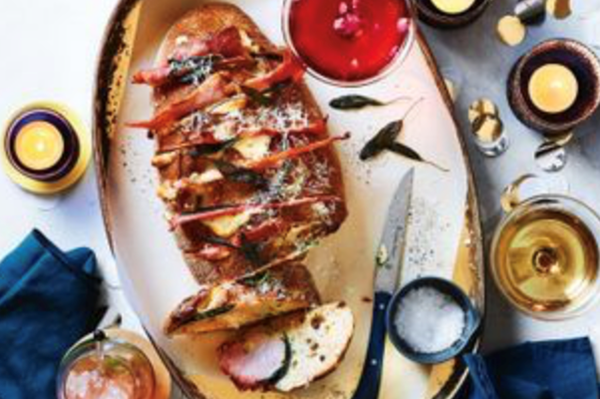 Christmas ham and cheese bread