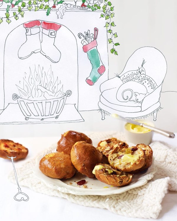 Christmas-in-a-bun spiced teacakes