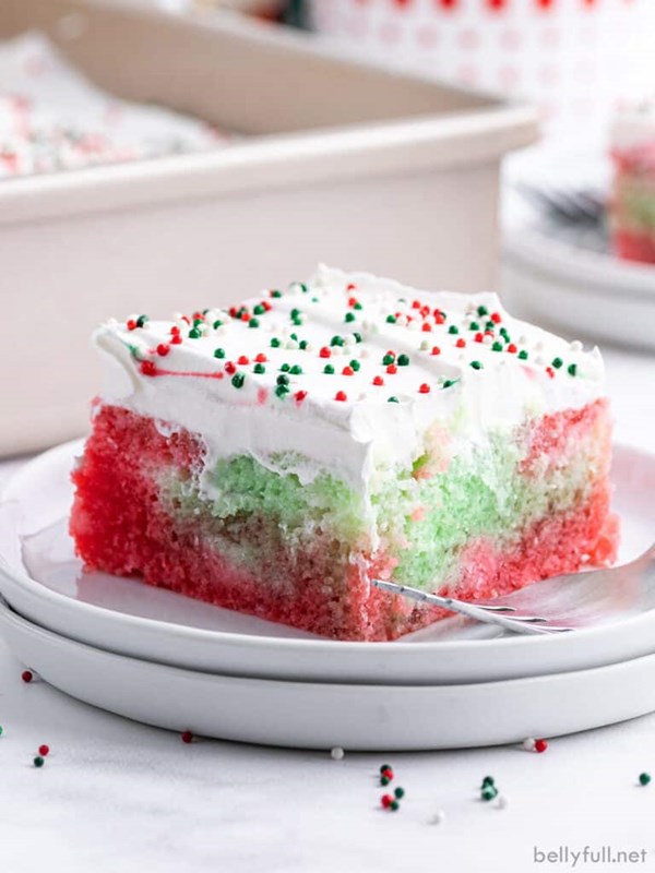Christmas Jello poke cake