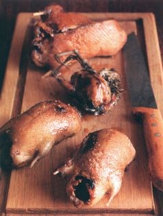 Christmas lunch of small game birds