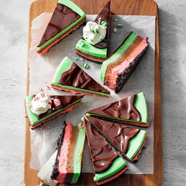 Christmas mint cheesecake