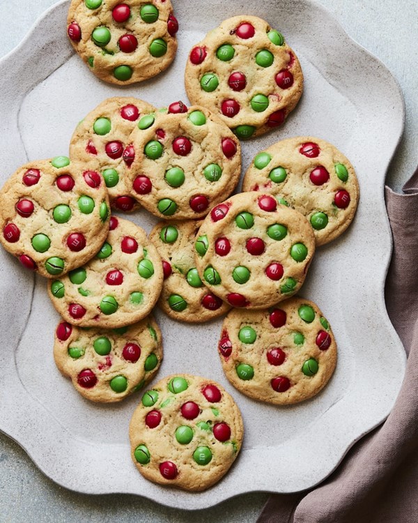 Christmas M&M cookies