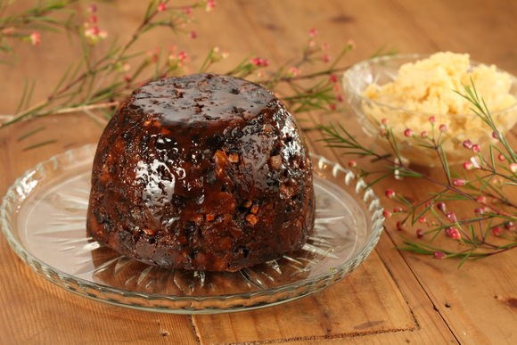 Christmas pudding with cumquat brandy butter
