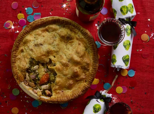 Christmas roast leftovers pie
