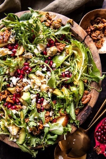Christmas salad with honey mustard dressing