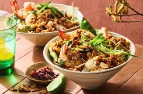 Christmas seafood fried rice