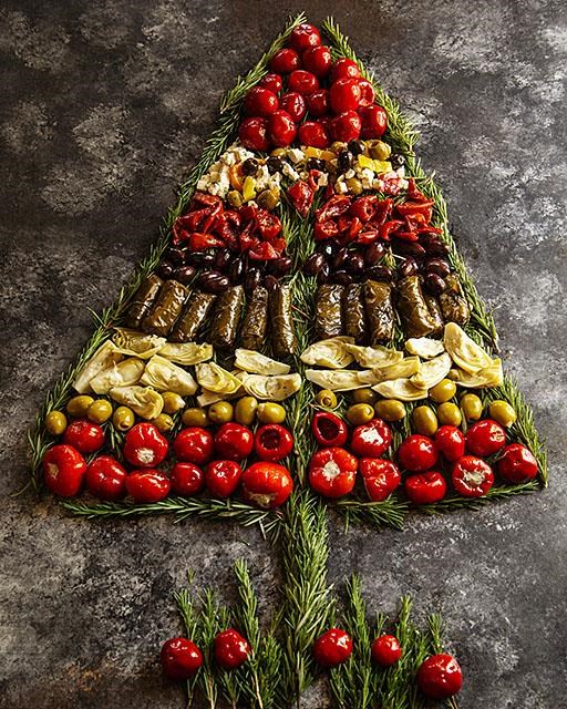 Christmas tree antipasti board