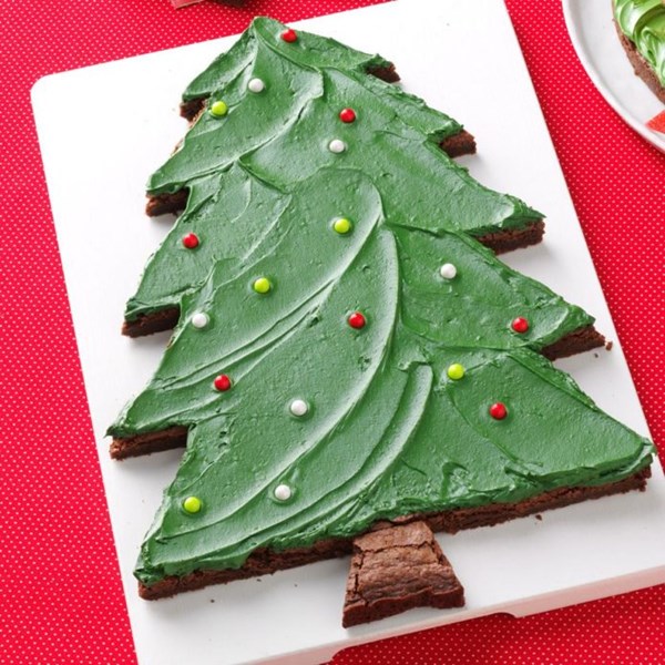 Christmas tree brownies