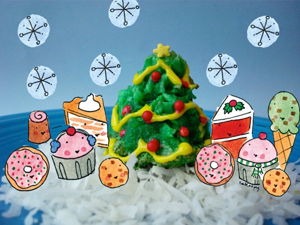 Christmas tree coconut macaroons