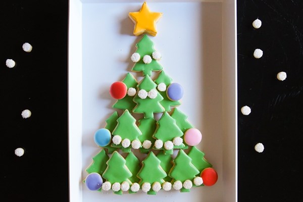 Christmas tree cookie platter