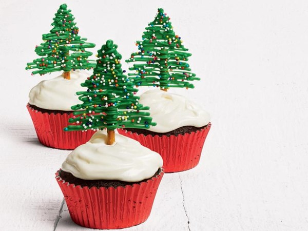 Christmas tree cupcakes 