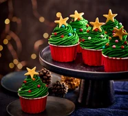 Christmas tree cupcakes