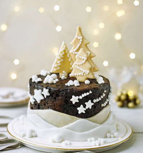 Christmas tree forest cake