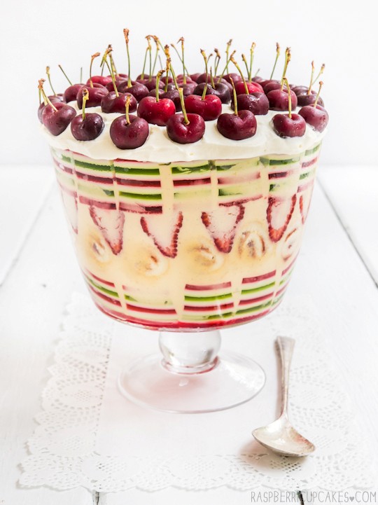 Christmas trifle with layered jelly