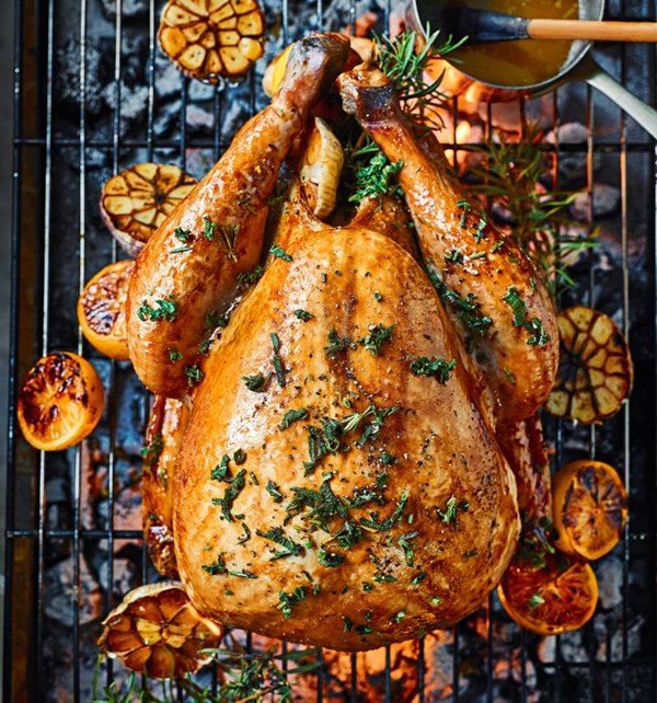 Christmas turkey on the barbecue