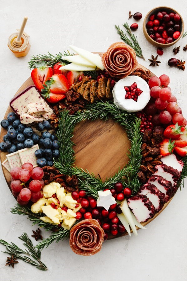 Christmas wreath charcuterie board