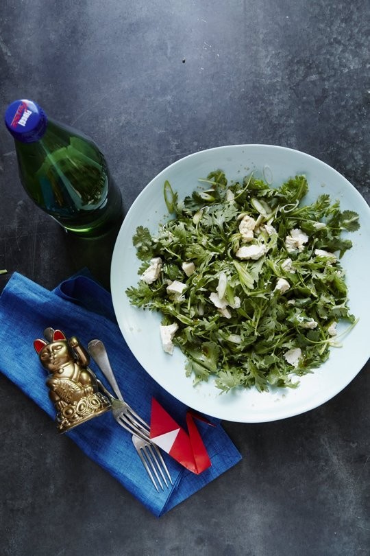 Chrysanthemum and tofu salad (Ma lan tou)