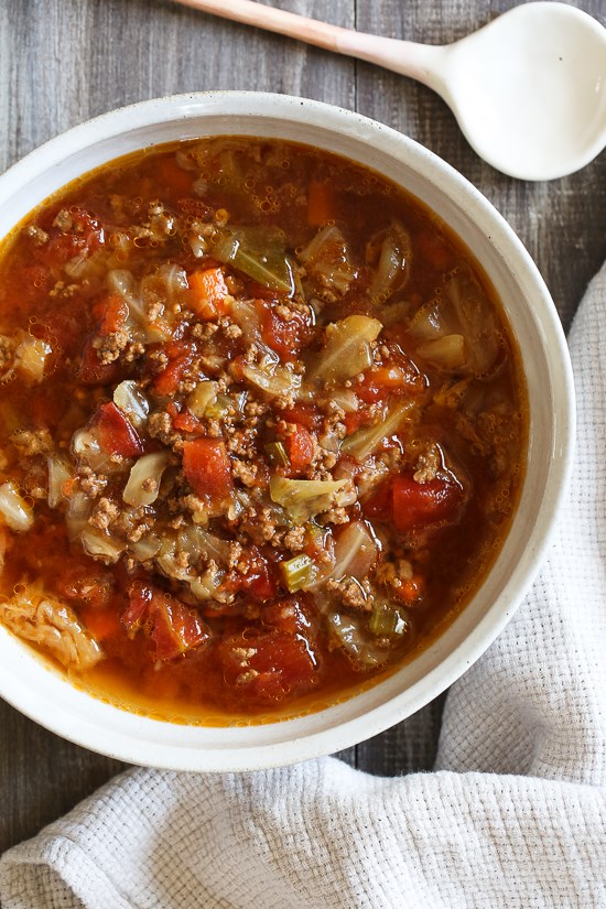Chunky beef, cabbage and tomato soup (Instant Pot or stove top)