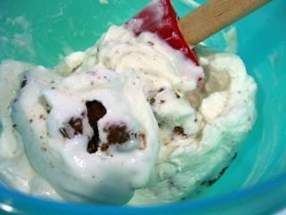 Chunky brownie frozen yogurt