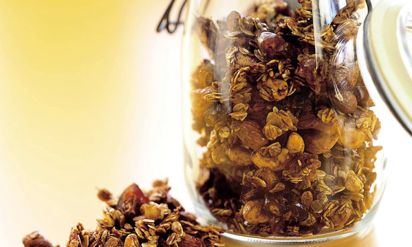 Chunky date, coconut, and almond granola