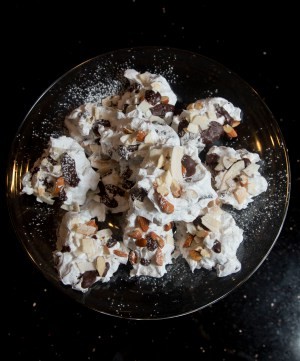 Chunky double-chocolate coconut meringues