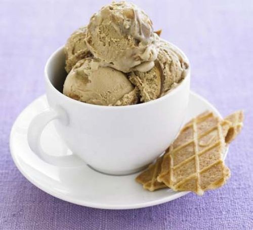 Chunky fudge and coffee ripple ice cream