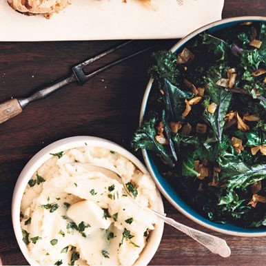 Chunky Jerusalem artichoke and potato mash