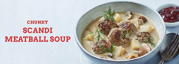 Chunky Scandi meatball soup
